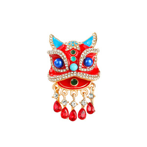 Moda Retro León danza esmalte broche estilo chino Año Nuevo traje pines dibujos animados exquisito vestido chal Clip mujeres/hombres - Product Image 1