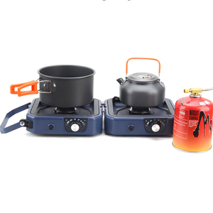 Estufas de Cocina para <span class=keywords><strong>Camping</strong></span>, Plegables, Portátiles, Estufa de Gas para <span class=keywords><strong>Camping</strong></span> de Acero Inoxidable, para Exteriores, Resistentes al Viento, de 2 Quemadores - Product Image 3