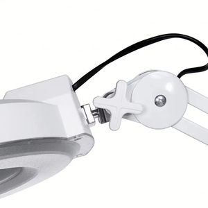 Lampe Loupe Professionnelle de Cosmétologie Blanche à Col de Cygne Flexible, Éclairage Grossissant Portable sur Roulettes pour Poste de Travail Mobile - Product Image 6