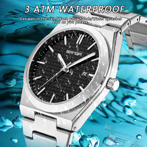 Montre à quartz minimaliste Sanda 1152 avec date, cadran lumineux, bracelet en acier inoxydable, étanche, pour un style décontracté et professionnel - Product Image 4