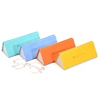 Bestpackaging boîte d'emballage de luxe en aluminium pour lunettes de soleil pliantes étui rigide pour lunettes étui à lunettes triangle pliable avec logo personnalisé