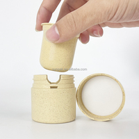 Bocaux en plastique de paille de blé écologique de 75ml contenant de cosmétiques recyclés pour les lotions de soins de la peau crèmes pour le visage rechargeables