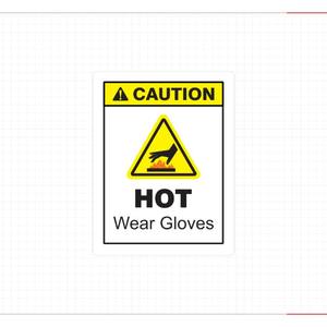 Autocollant de sécurité pour gants anti-chaleur, avertissement de risque thermique industriel, étiquette de conformité EPI résistante à la chaleur - Product Image 1