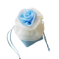 Sac à bijoux rond en organza champagne avec cordon de serrage pour la décoration de fête - Vente chaude