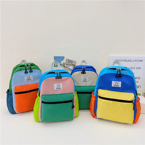 Mochila ligera para jardín de infantes, nueva mochila infantil de colores contrastantes, mochila de lona moderna y linda para bebés - Product Image 3