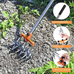 Cultivador <span class=keywords><strong>Manual</strong></span> Giratorio de Acero Inoxidable Ajustable de Venta Caliente para Jardín, Escarificador de Césped con Mango Largo - Product Image 5
