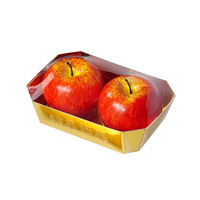 Boîte de transport jetable en plastique de qualité alimentaire pour fruits (orange, kumquat), emballage en forme de bateau, vente en gros, haut de gamme, sans pliage, carte dorée