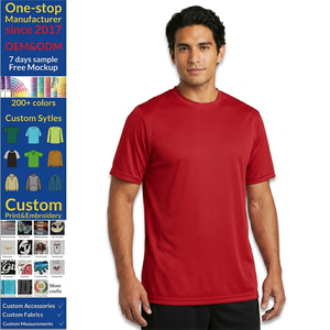 Camiseta <span class=keywords><strong>Columbia</strong></span> para Hombre, Modelo CSC, Jersey Sólido de <span class=keywords><strong>Manga</strong></span> Corta, 100% Algodón, Serigrafía Ecológica, Antiarrugas, Color Rojo Universitario - Product Image 1