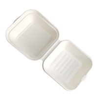 Boîte à lunch jetable biodégradable en pâte à papier, compatible micro-ondes, pour desserts, tiramisu, emballage bento, hamburger, gâteau, avec gaufrage