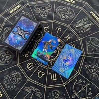 Ensemble complet de cartes de tarot en feuille d'or avec nappe, cartes de tarot en feuille d'or imperméables, jeu de table imprimé en couleur, plusieurs styles