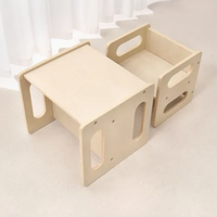 Ensemble table et chaises modernes en bois véritable écologique pour la lecture, les collations et les jeux des tout-petits – Idéal pour la salle de jeux et le salon