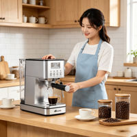Máquina de Café Espresso Semiautomática Anbolife de 15 Bares, Termobloque, Pantalla Digital, Vaporizador, Tanque de Agua de 1.7L, OEM, ODM