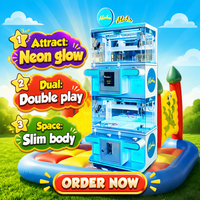 Machine à griffes double pour 4 joueurs, commerciale, à monnayeur, avec LED, pour centre de divertissement familial