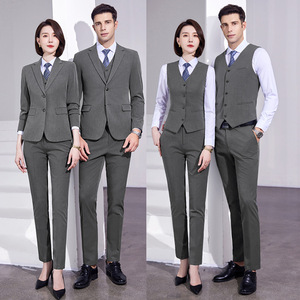 Unisex Professional Suit Set KSL6692 Workwear Acetate Fiber Formal Wear for Office and Service Industry - Product Image 2