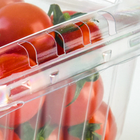 Conteneur en plastique transparent jetable de qualité alimentaire en PET pour légumes frais, boîte d'emballage pour figues et fruits
