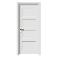 Porte coulissante moderne en bois massif et MDF, style Shaker, à persiennes latérales, apprêt blanc, surface finie, isolation phonique, acier inoxydable