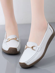 รองเท้าลำลองผู้หญิงแบบสวมสีขาว พื้นนุ่มกันลื่น แฟชั่นสำหรับฤดูใบไม้ผลิและฤดูใบไม้ร่วง เหมาะสำหรับคุณแม่ - Product Image 5