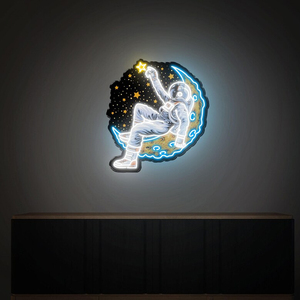 Высококачественная светодиодная неоновая вывеска, бизнес-логотип для астронавтов, светодиодная вывеска, аниме-космонавт, неоновая вывеска для украшения вашей стены - Product Image 6