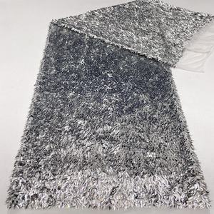 Tissu en dentelle 100 % polyester à sequins motif mangue, prix de gros, pour robes de mariée, tenues de soirée et accessoires textiles de maison - Product Image 2