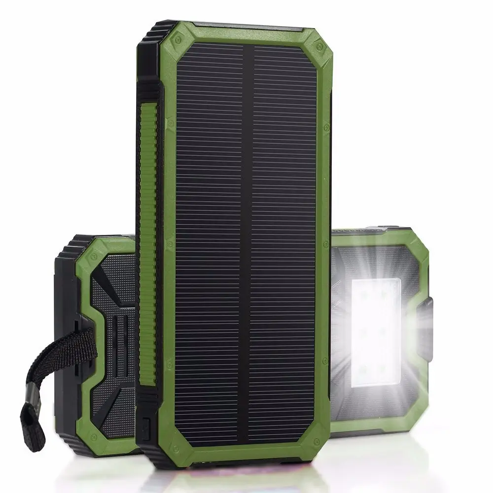 2022 banque d'énergie solaire haute capacité 20000mAh batterie externe avec lumière LED banque d'énergie solaire à charge rapide pour IPhone