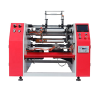 Machine à rembobiner électrique à 3 arbres de bonne qualité pour feuille d'aluminium de qualité alimentaire, avec unité de programmation PPD PLC, en caisse en bois, semi-automatique