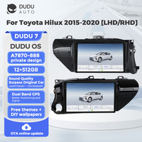 DUDUAUTO Convient pour Toyota Hilux 2015-2020, écran multimédia de voiture Android modifié, navigation Bluetooth, Car-play, écran de recul