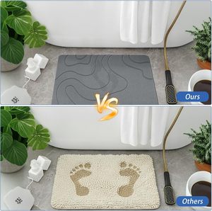 Tapis de bain en pierre de diatomite, séchage rapide, super absorbant, tapis en terre de diatomée, antidérapant et naturel pour le sol de la salle de bain, facile à nettoyer - Product Image 4