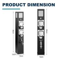 Enchufe de Extensión Estilo Americano 110V/240V, 2 Tomas de Corriente, IP66 Impermeable, Pedestal de Acero Inoxidable para Uso en Exteriores, Tamaño Personalizado