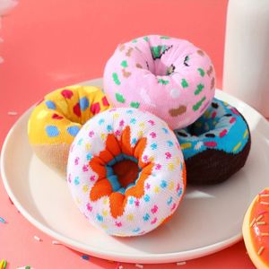 Four <strong>Doubles</strong> Colorful Donut Pattern <strong>Socks</strong> Dress Length Crew for Halloween Christmas Valentine's Day Four Seasons Gifts - Product Image 2