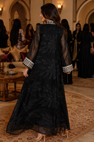 Robe Kimono Modeste en Dentelle Brodé avec Bordure Perlée Géométrique, Ouverte sur le Devant, pour l'Aïd et les Événements Sociaux, Abaya en Polyester ODM