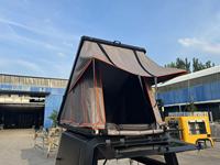 Tente de toit triangulaire pour camping en plein air, tente de toit pour pick-up, tente de toit manuelle pour coffre arrière, étanche, avec couvercle rigide verrouillable