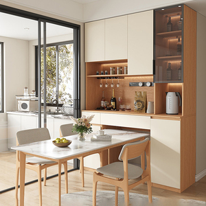 Mueble de Salón Moderno Blanco XHA con Estantes de Almacenamiento y Botellero, Diseño de Panel Plano, Estilo Minimalista, Muebles para el Hogar - Product Image 3