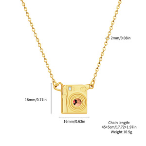 Ожерелье-кулон с фотографией на заказ, персонализированный кулон-фотоаппарат с отсеком для настоящего фото, уникальное украшение на ключицу для женщин - Product Image 5