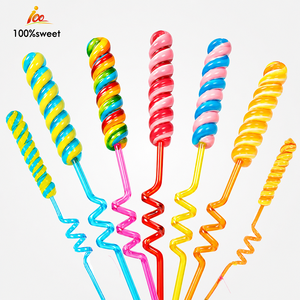 Vente en gros d'usine de bonbons pailles folles grandes sucettes tourbillon coloré doux nouveauté bonbons <span class=keywords><strong>pour</strong></span> enfants et adultes - Product Image 2