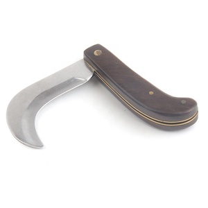 มีดพับสแตนเลส ด้ามไม้ สำหรับต่อกิ่งเห็ด เครื่องมือทำสวน - Product Image 1