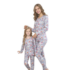 Nouvel ensemble de pyjamas imprimés deux pièces pour maman et moi, tenues assorties pour la famille - Product Image 2