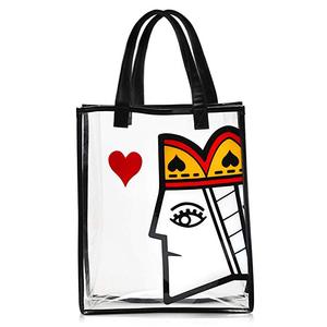 Heavy duty plastic transparent shopping tote bag women's shoulder portable beach bag women PVC neon jelly bag 2021