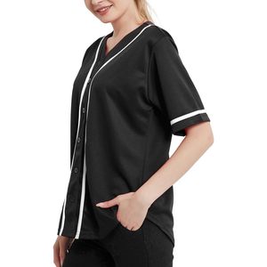 TOPTIE 2025 Women's Hip Hop Hipster <b>Button</b> Down Baseball Jersey T-Shirt Fashionable Clothing - Product Image 2
