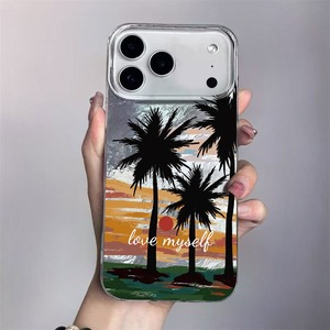 Nova Capa de Celular com Padrões Glaciais de Palmeiras de Coco ao Anoitecer para <span class=keywords><strong>iPhone</strong></span> 16 Plus 17 Air Pro Max, Capa Protetora Antichoque - Product Image 2