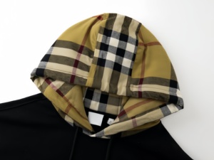 Camisa con capucha a cuadros estilo vintage Burberry, informal, de diseñador de lujo, 100% algodón, holgada y cortavientos para hombre - Product Image 3