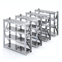 Étagère de stockage réglable en acier inoxydable pour entrepôt, rayonnage métallique robuste pour empilage de rayonnages et étagères