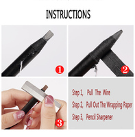 Crayon à sourcils professionnel à fil de guidage - Imperméable, anti-bavures, multicolores, sans aiguiseur pour microblading et usage quotidien