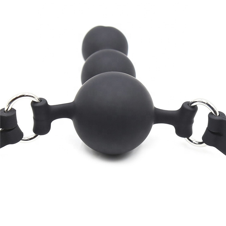 Doppel-Dildo mit Mundknebel  Silikon Analplug fr Paare