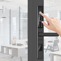 Cerradura Inteligente para Puerta Corredera de Aluminio para Exteriores, con Mirilla Impermeable IP66, Sin Llave, con Contraseña Digital, Tuya Wifi