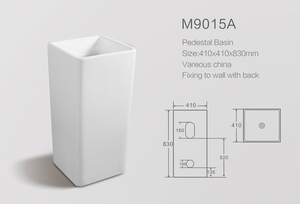 Di alta qualità rettangolare piedistallo <span class=keywords><strong>lavabo</strong></span> <span class=keywords><strong>a</strong></span> mano <span class=keywords><strong>lavabo</strong></span> sanitario pavimento in ceramica <span class=keywords><strong>bagno</strong></span> lavandino - Product Image 4