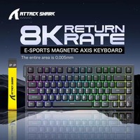 Teclado Magnético de Alto Rendimiento R82HE con Cable, Frecuencia de Sondeo de 8000Hz, Diseño Minimalista al 75%, Diseño Ergonómico