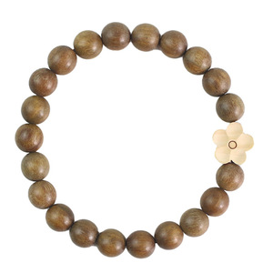 Bracelet en bois de santal vert de style chinois, perles de 8mm, motif de fleur à cinq pétales, bijoux pour femmes, cadeau - Product Image 5