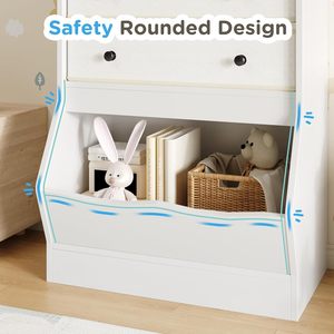 Scaffale portaoggetti bianco a cubetti <span class=keywords><strong>per</strong></span> bambini, dotato di cassetti in PU e tessuto non tessuto, ideale <span class=keywords><strong>per</strong></span> libri e giocattoli in camera da letto - Product Image 5