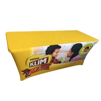 Nappe personnalisée imprimée 4ft 6ft 8ft avec logo pour salon professionnel, publicitaire, extensible et ajustée