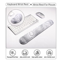 Tapis de souris gaming PC Gamer à bordures réduites avec repose-poignet en mousse à mémoire de forme, support ergonomique pour clavier, pour usage bureautique, en stock